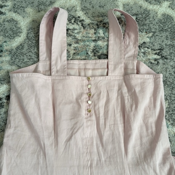 Vince Linen-Blend Square-Neck Midi Dress - Picture 10 of 11